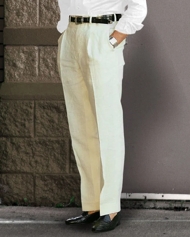 Get 20% off your first order of men’s fashion.  Linen Fresco Cream Dress Pant
