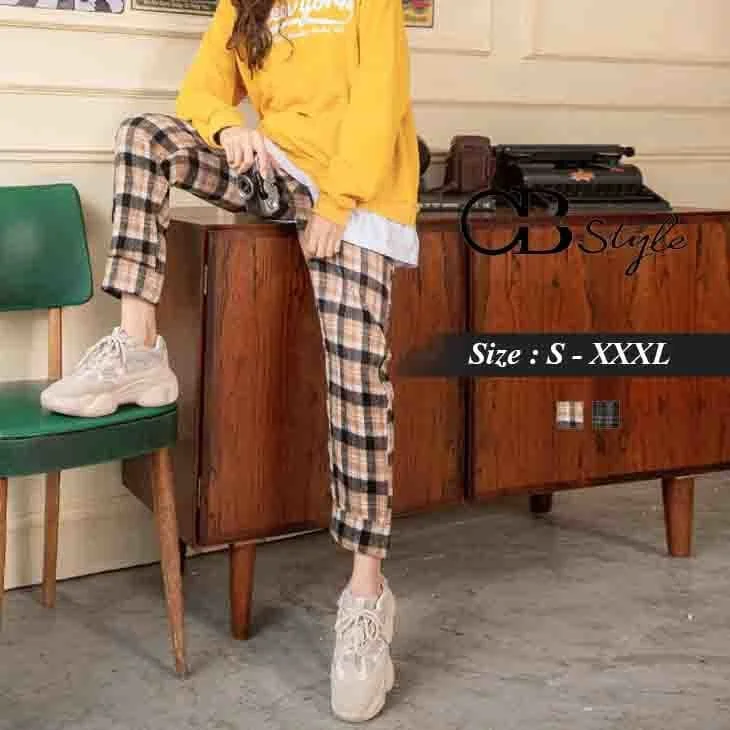 Shop stylish clothing for less – Great deals this week only.  WOOLEN CHECKED ELASTIC PANTS
