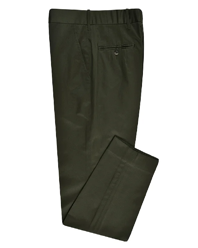 Enjoy exclusive discounts.  Dark Army Green Cotton Dress Pant