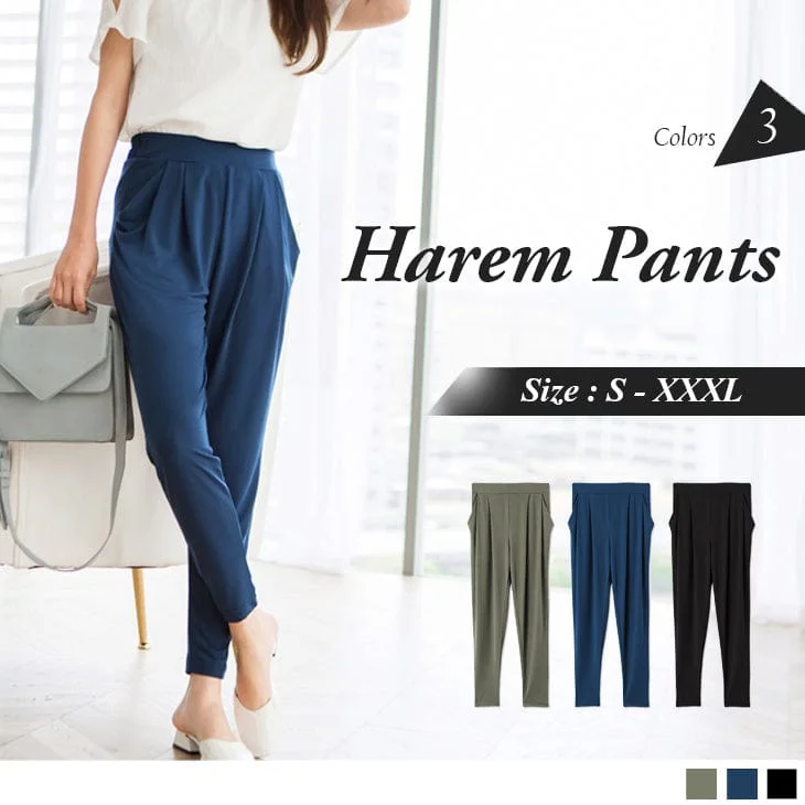 Seasonal sale  HIGH ELASTIC WAIST HAREM PANTS