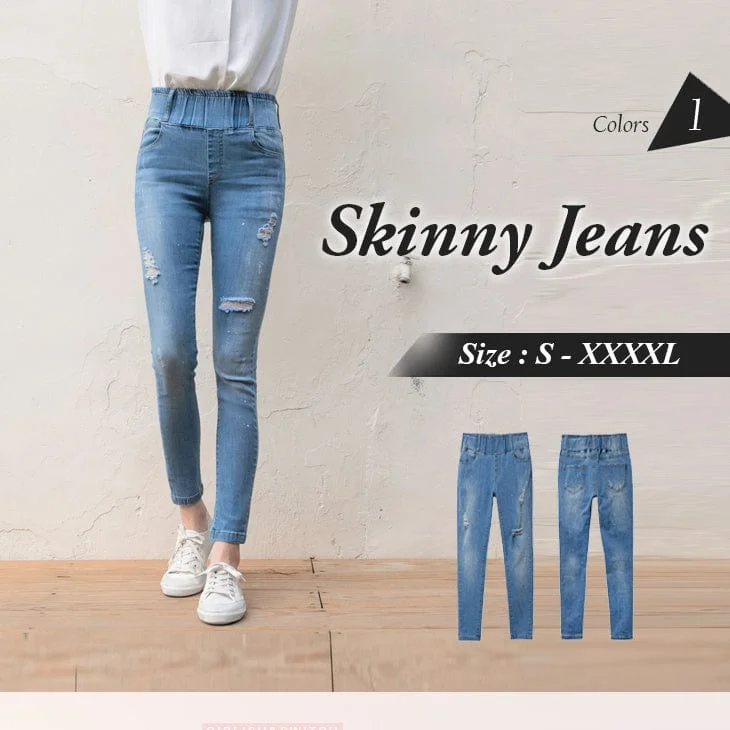 Flash sale: Save big on men's clothing this weekend!  ORANGEBEAR HIGH WAISTED RIPPED SKINNY JEANS