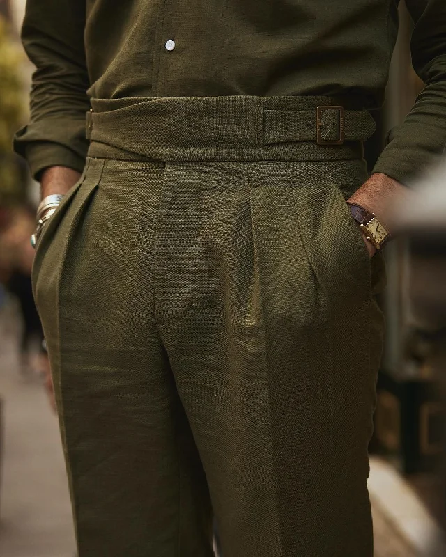  – Shop stylish items today!  Gurkha Pant in Linen Cotton Canvas: Olive