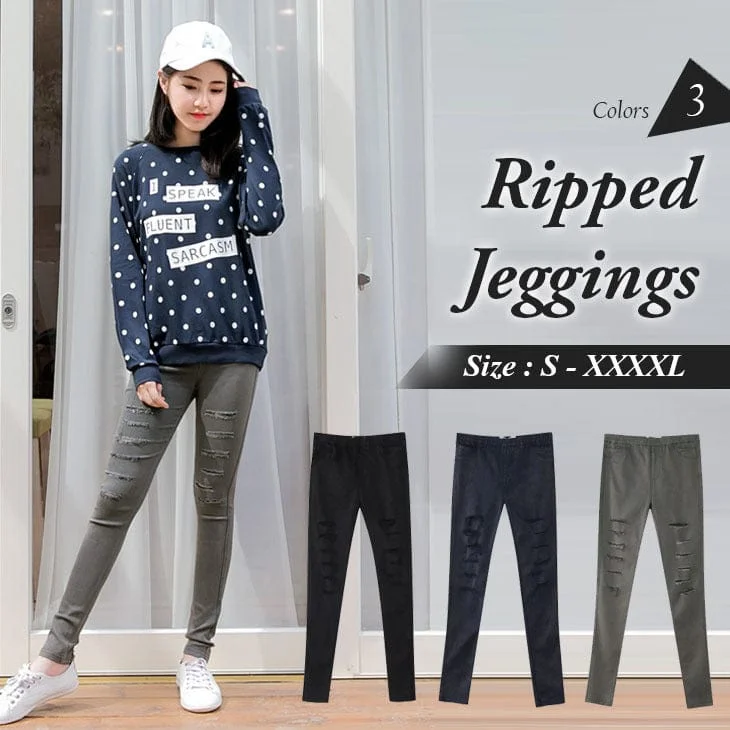 Men’s wardrobe essentials now at unbeatable prices.  STRETCH RIPPED JEGGINGS