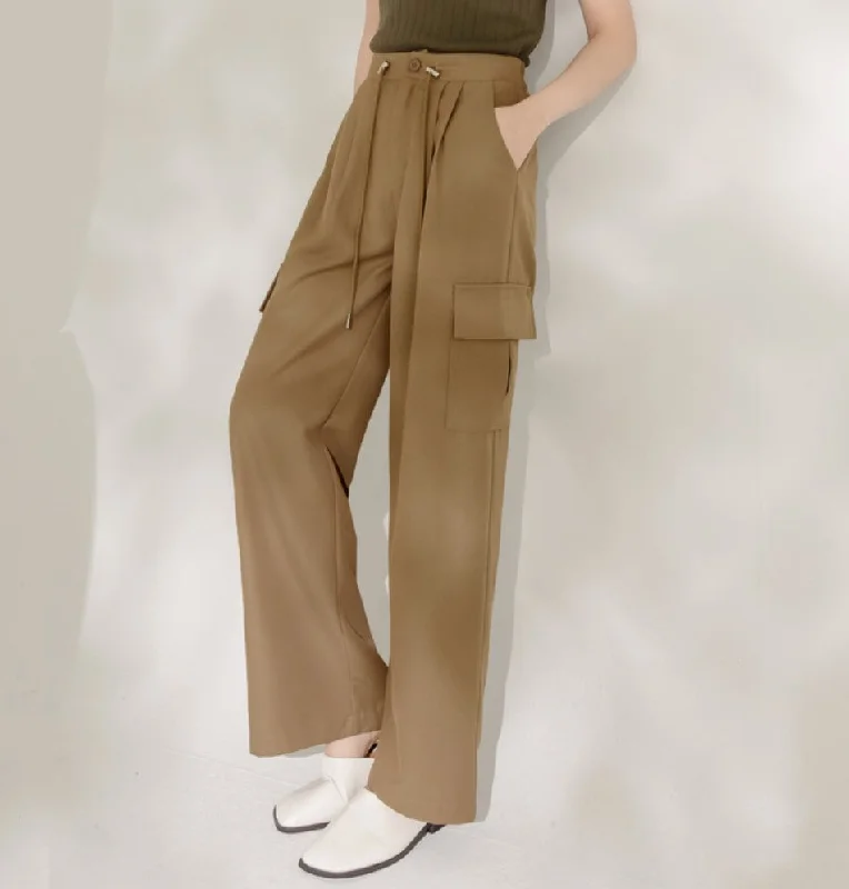 Upgrade your wardrobe with stylish men's apparel – now on sale!  Long Pleated Drawstring Pocket Straight Cargo Pants Trousers