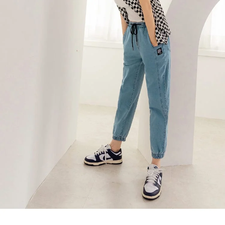Shop affordable clothing for men – Up to 60% off! ELASTIC WAIST BRUSHED DENIM HAREM PANTS Shop affordable clothing for men – Up to 60% off! ELASTIC WAIST BRUSHED DENIM HAREM PANTS