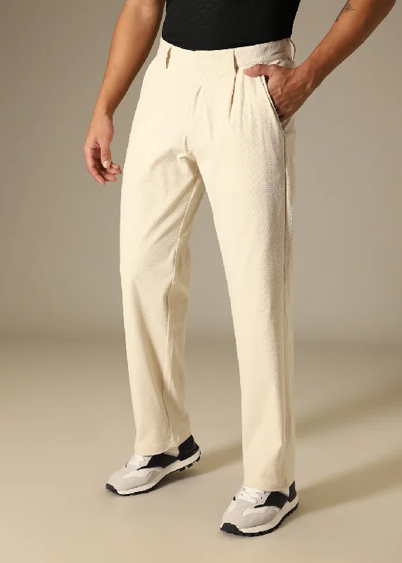 Shop now for affordable fashion – Enjoy free shipping on clothing orders.  Cream Textured Corduroy Pant