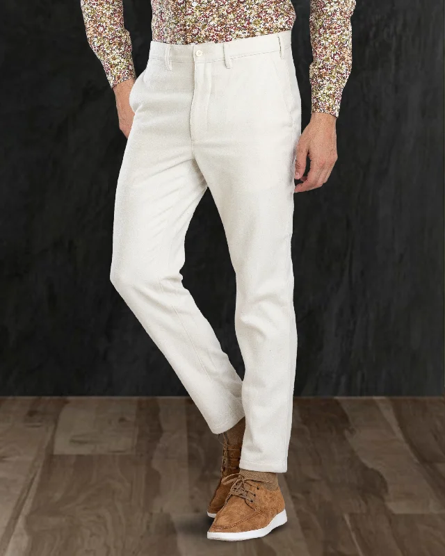 Men’s fashion just got more affordable – shop now!  Cream Wool Chino