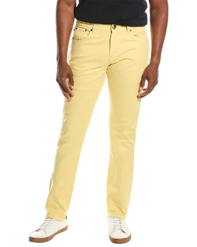 Save big on all types of clothing – Shop the sale now!  ISAIA Yellow Slim Straight Jean