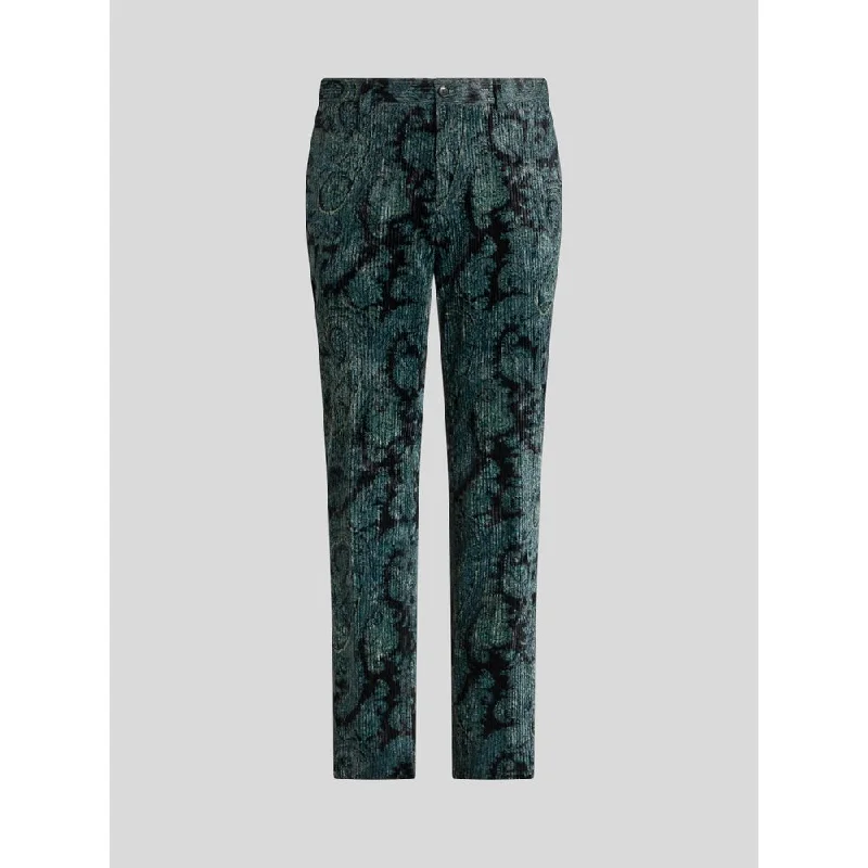 Don’t miss out – Limited-time   PRINTED RIBBED VELVET TROUSERS