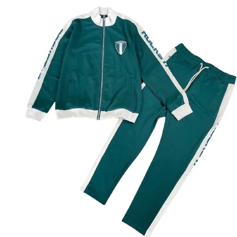 Shop the latest fashion trends with huge savings on all clothing. Men's Hector Track Suit Set In Green Shop the latest fashion trends with huge savings on all clothing. Men's Hector Track Suit Set In Green