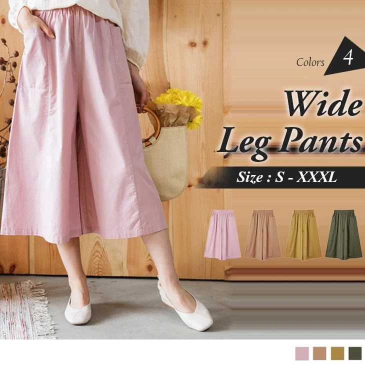 Shop now for the latest fashion trends and enjoy special promotions!  ELASTIC WAIST POCKETED WIDE LEG PANTS