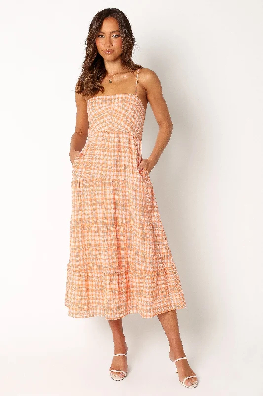 Bertie Midi Dress - Orange