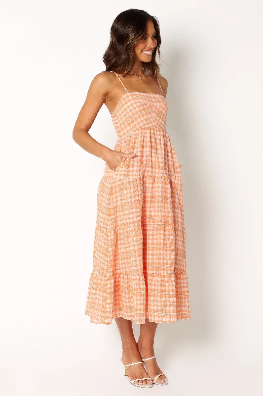 Bertie Midi Dress - Orange