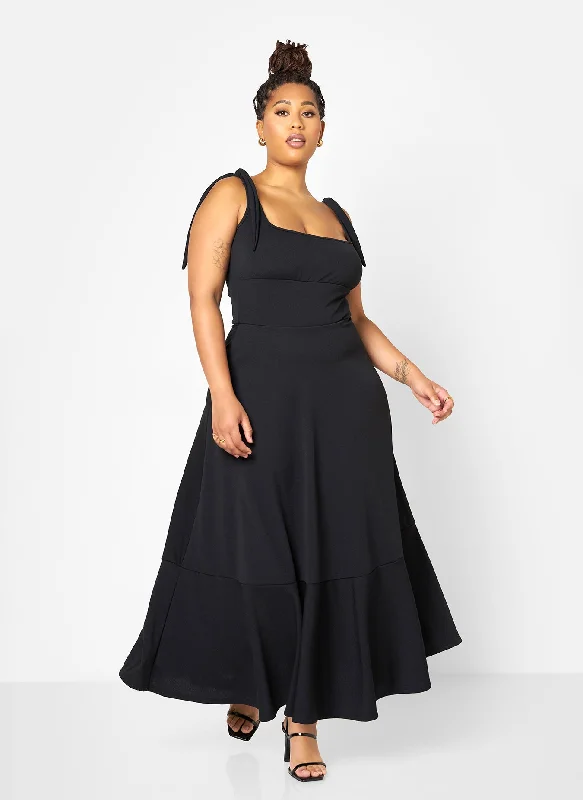 Evelyn Peasant Style Skater Maxi Dress