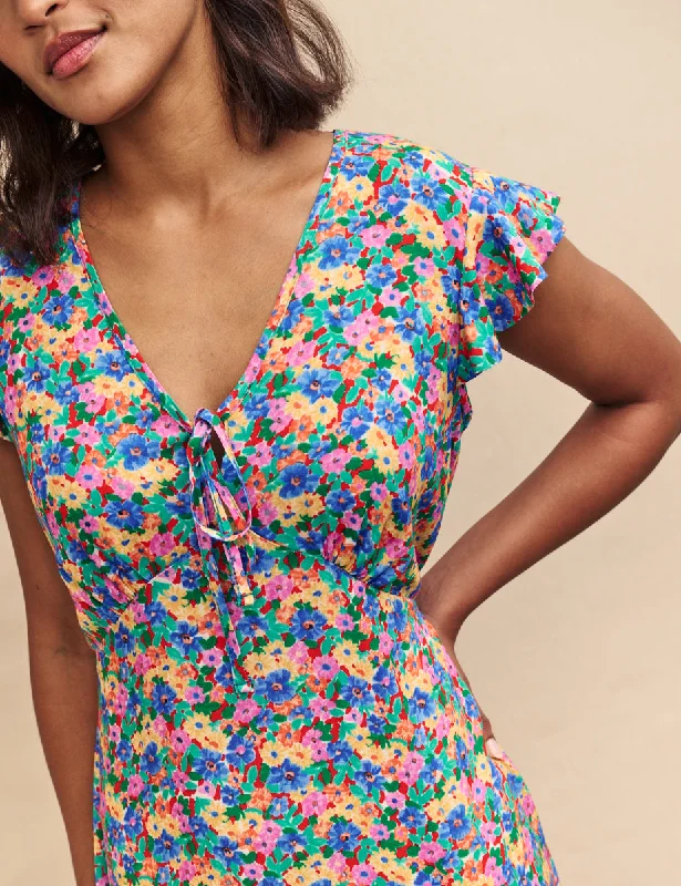 Floral Printed Lily Midi Tea Dress