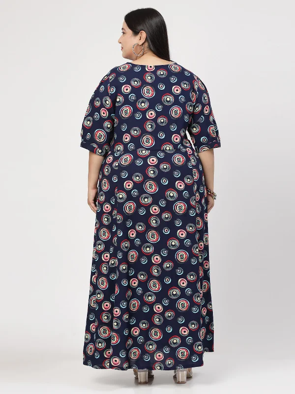 Floral Printed V-Neck Maxi Dress