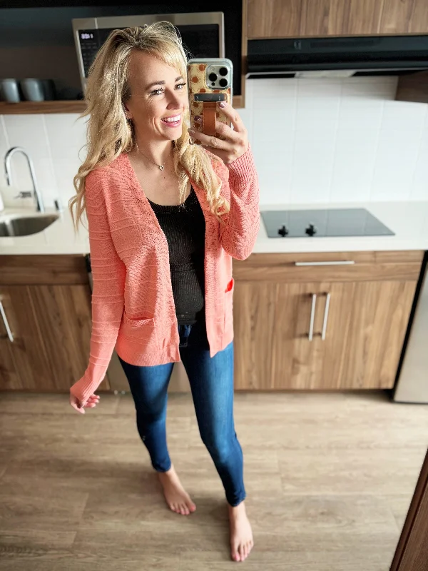 Lookin Good Girl Cardigan in Coral