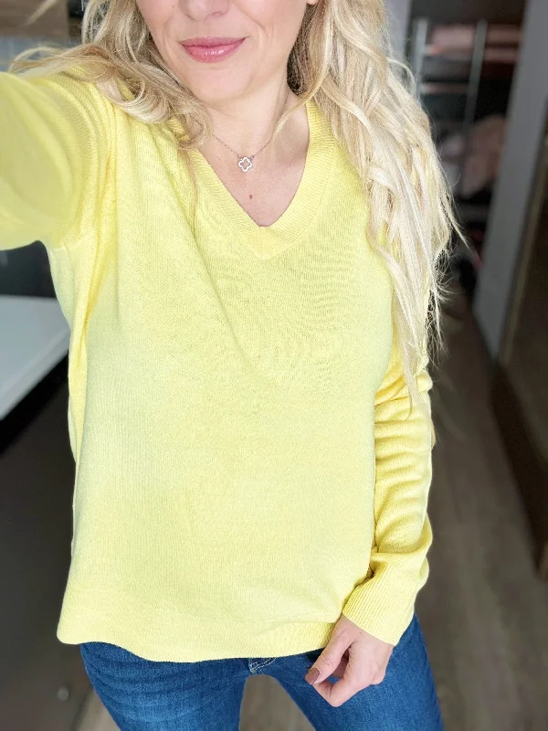 Over and Over Again V-Neck Sweater in Yellow