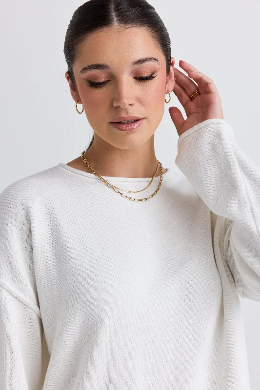 Daytime Ivory LS Cotton Jumper