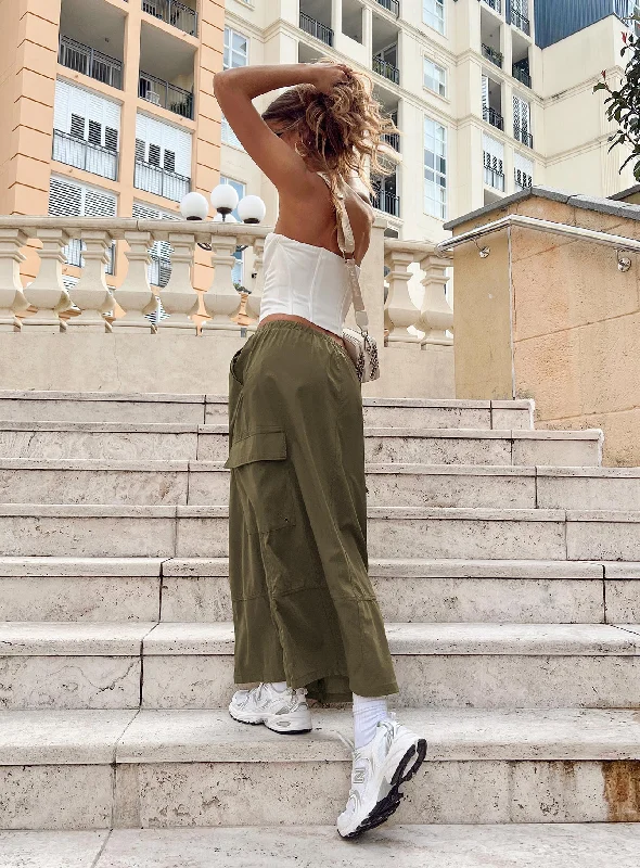 Ferguson Parachute Maxi Skirt Khaki