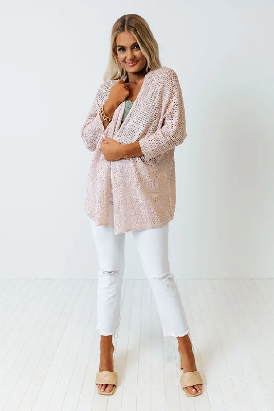 Keep At Bay Knit Cardigan In Blush