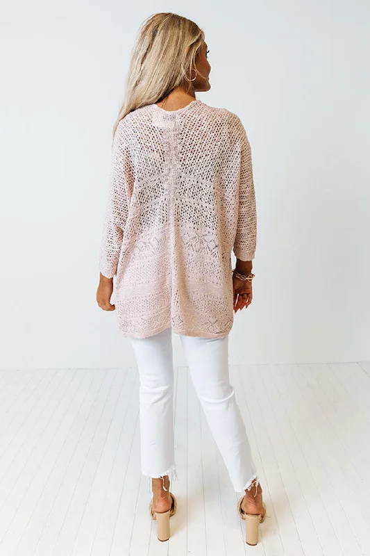 Keep At Bay Knit Cardigan In Blush