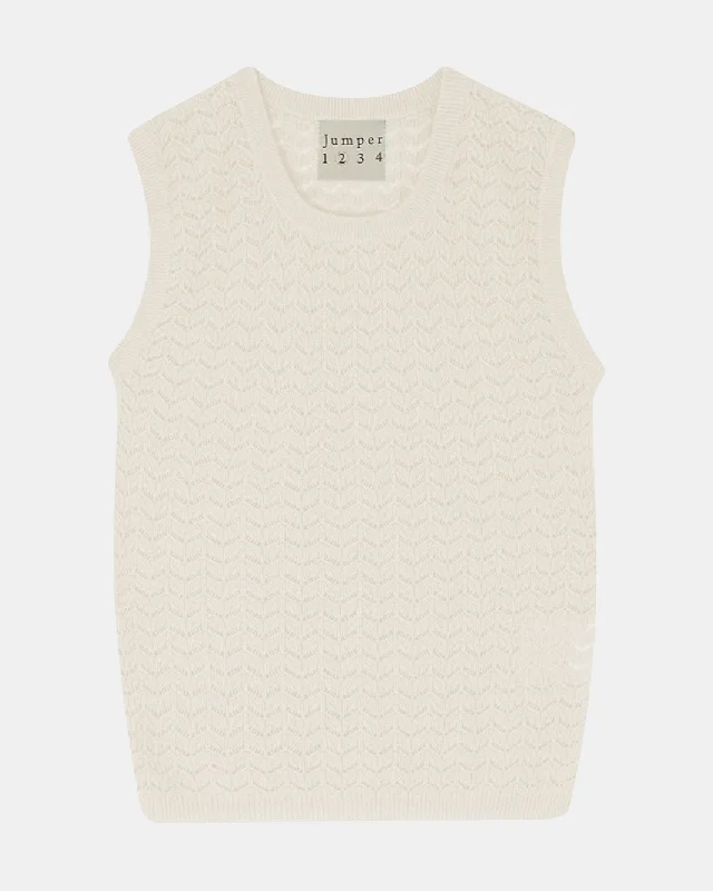 LACE TANK IN CREAM