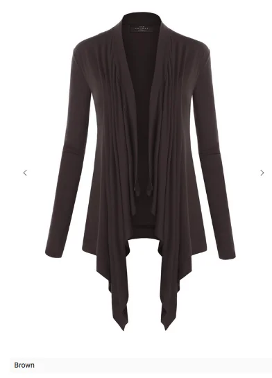 Long Sleeve Draped Open Front Cardigan