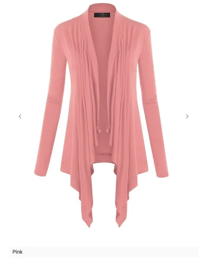 Long Sleeve Draped Open Front Cardigan