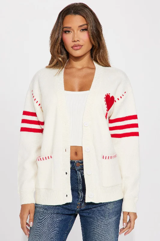 Loving You Cardigan  - White/combo