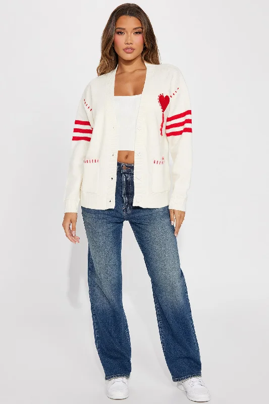 Loving You Cardigan  - White/combo