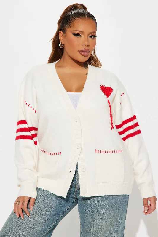 Loving You Cardigan  - White/combo