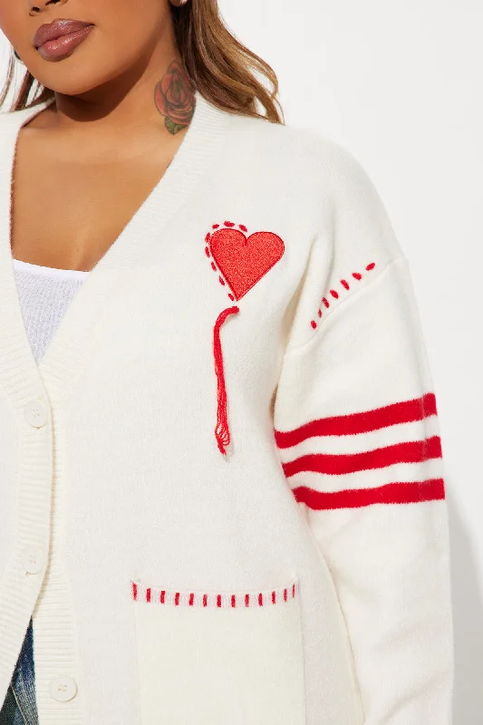 Loving You Cardigan  - White/combo