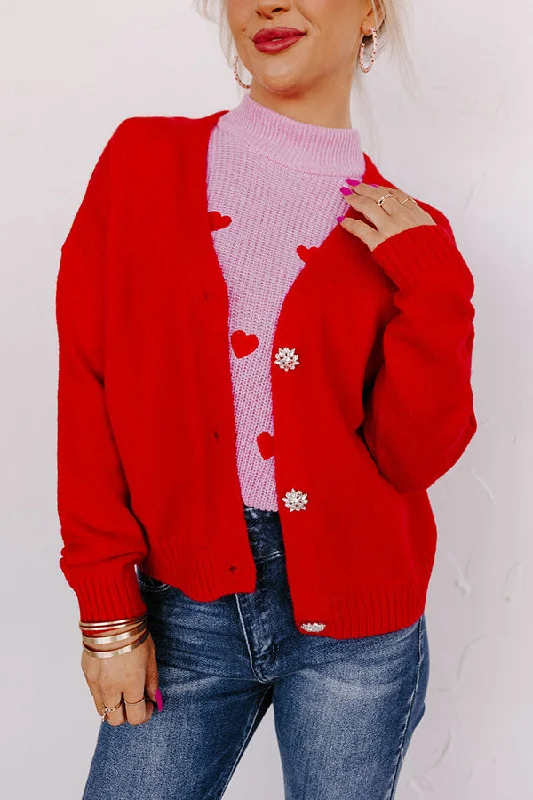 Merriest Ever Cardigan In Red