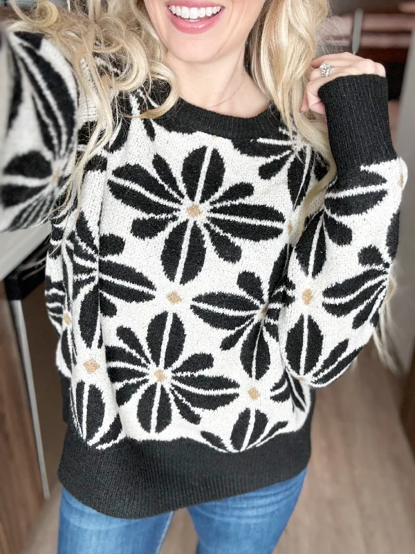 Mid Mod Floral Sweater