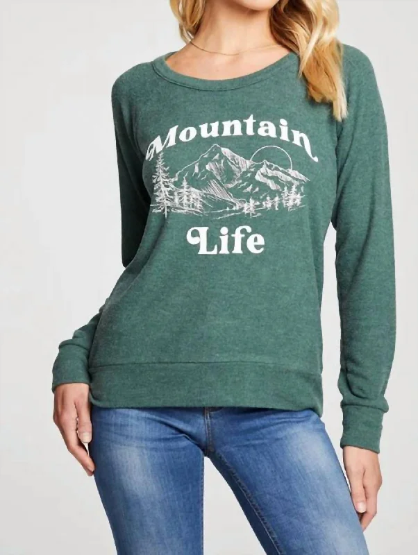 Rpet Bliss Knit Long Sleeve Raglan Pullover In Mountain Life