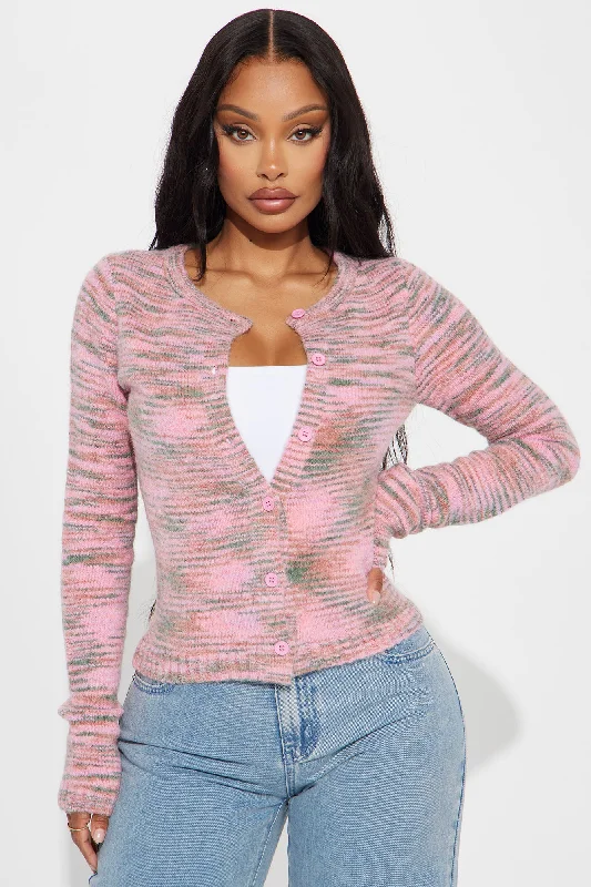 Saturn Space Dye Cardigan - Pink/combo