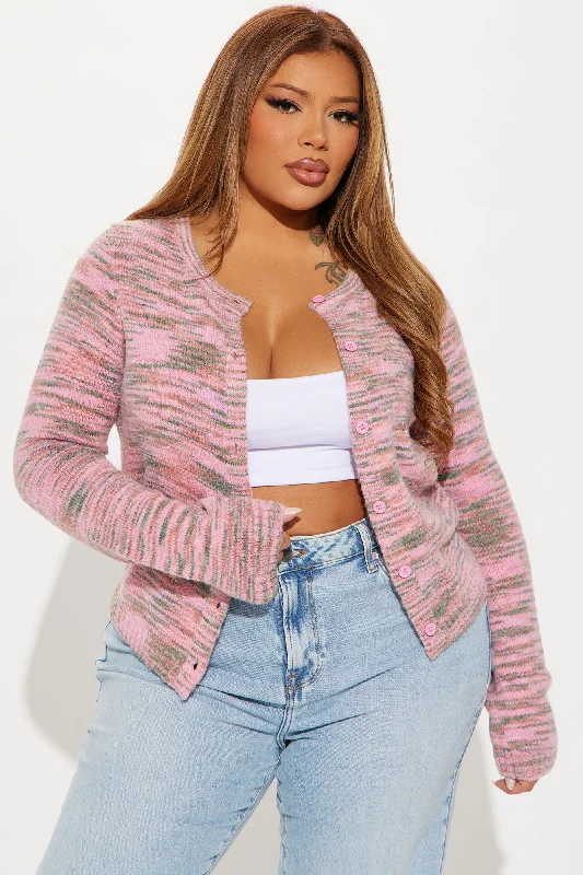 Saturn Space Dye Cardigan - Pink/combo