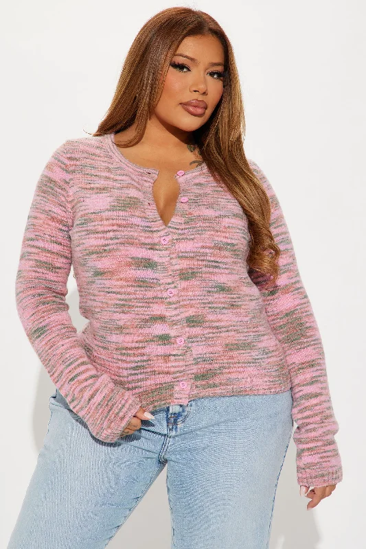 Saturn Space Dye Cardigan - Pink/combo