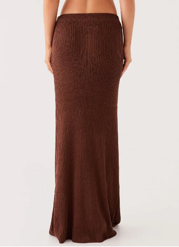 Season Fever Maxi Skirt - Chocolate