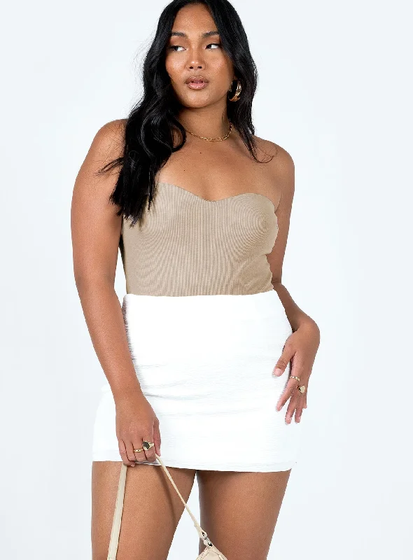 Selby Textured Mini Skirt White