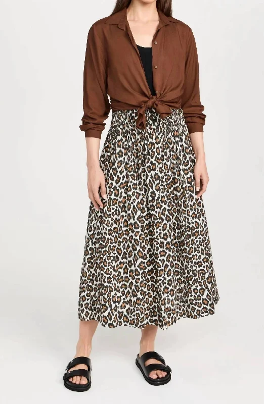 The Viola Skirt In Heritage Leopard