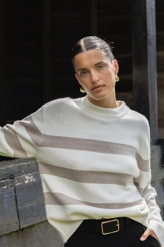 True Natural Stripe Crew Knit Jumper