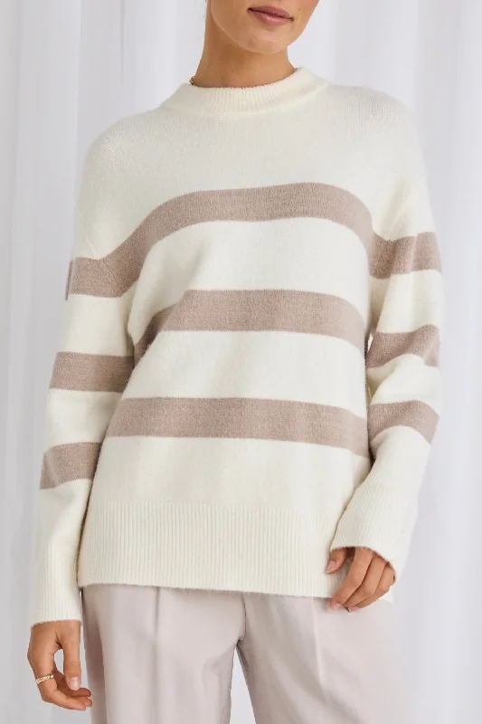 True Natural Stripe Crew Knit Jumper