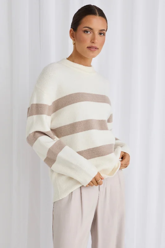 True Natural Stripe Crew Knit Jumper