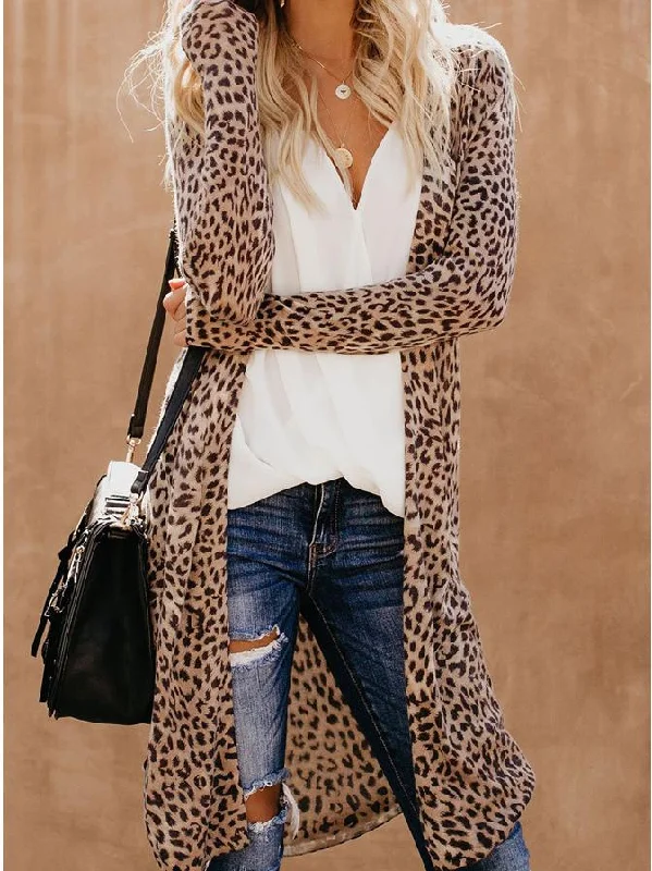 Women's Cardigans Printed Long Sleeve Mid-Length Cardigan