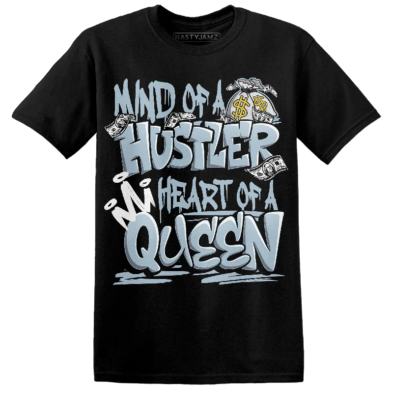 NastyJamz Blue Grey 13s T Shirt Match Hustler Heart Queen