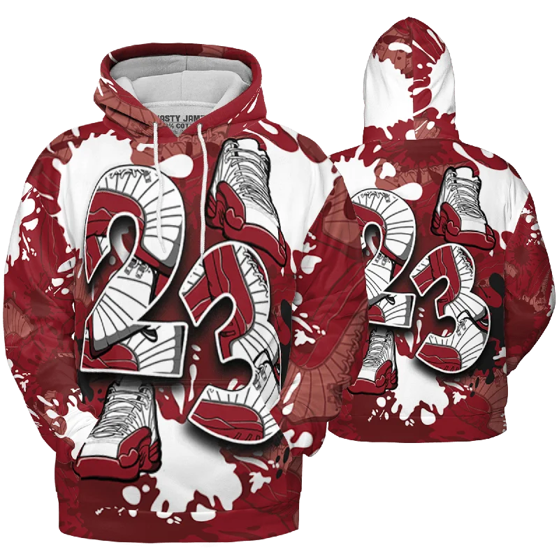 NastyJamz Cherry 12s Hoodie Match Number 23 Paint Too Many Sneakers