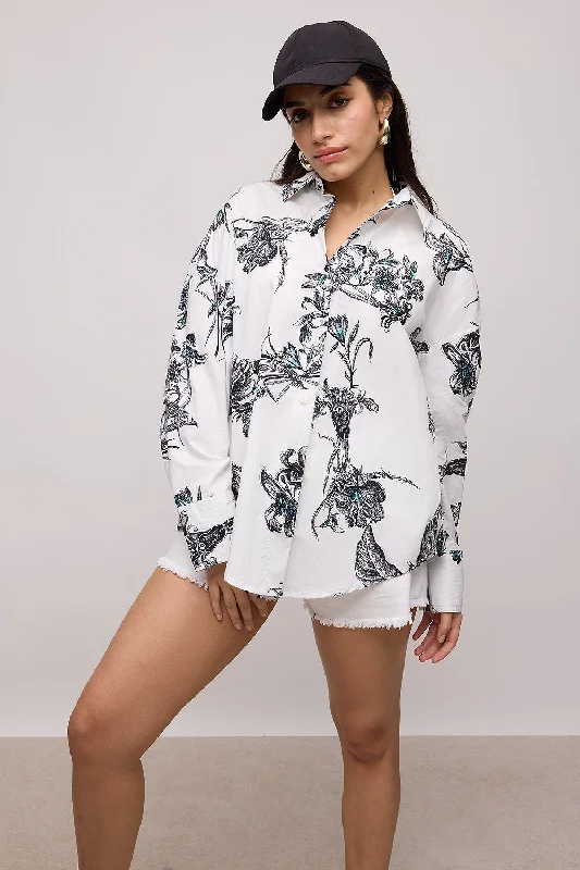 Floral Printed Poplin Shirt