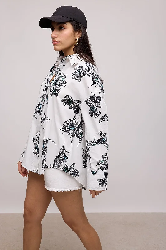 Floral Printed Poplin Shirt